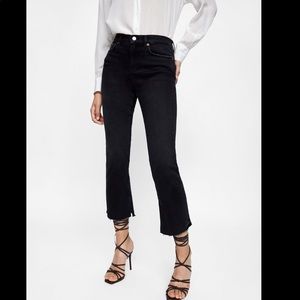 Zara Black Straight-Leg Jeans